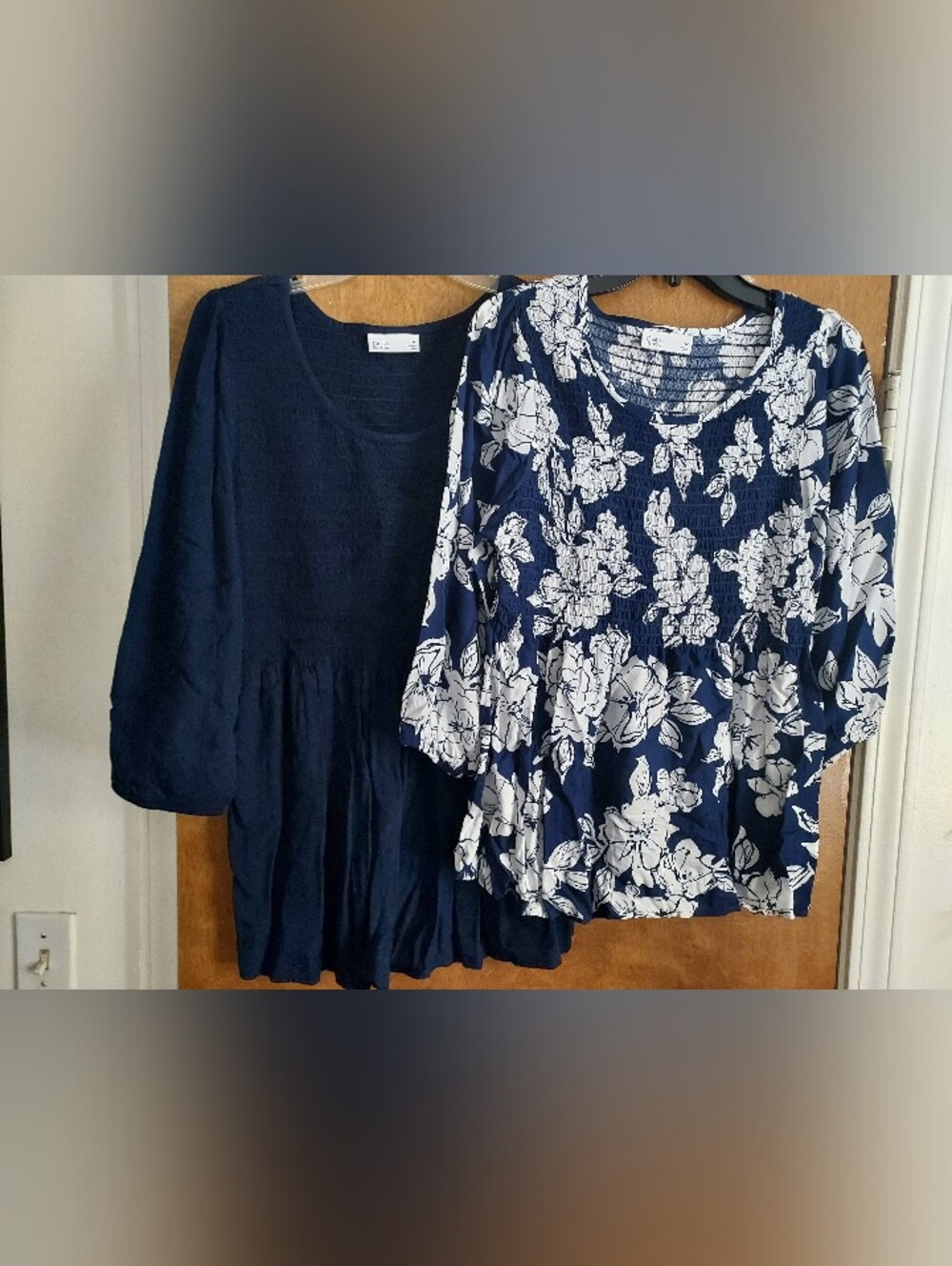 Croft & Barrow Ruched Peasant Tops - Lot Of 2